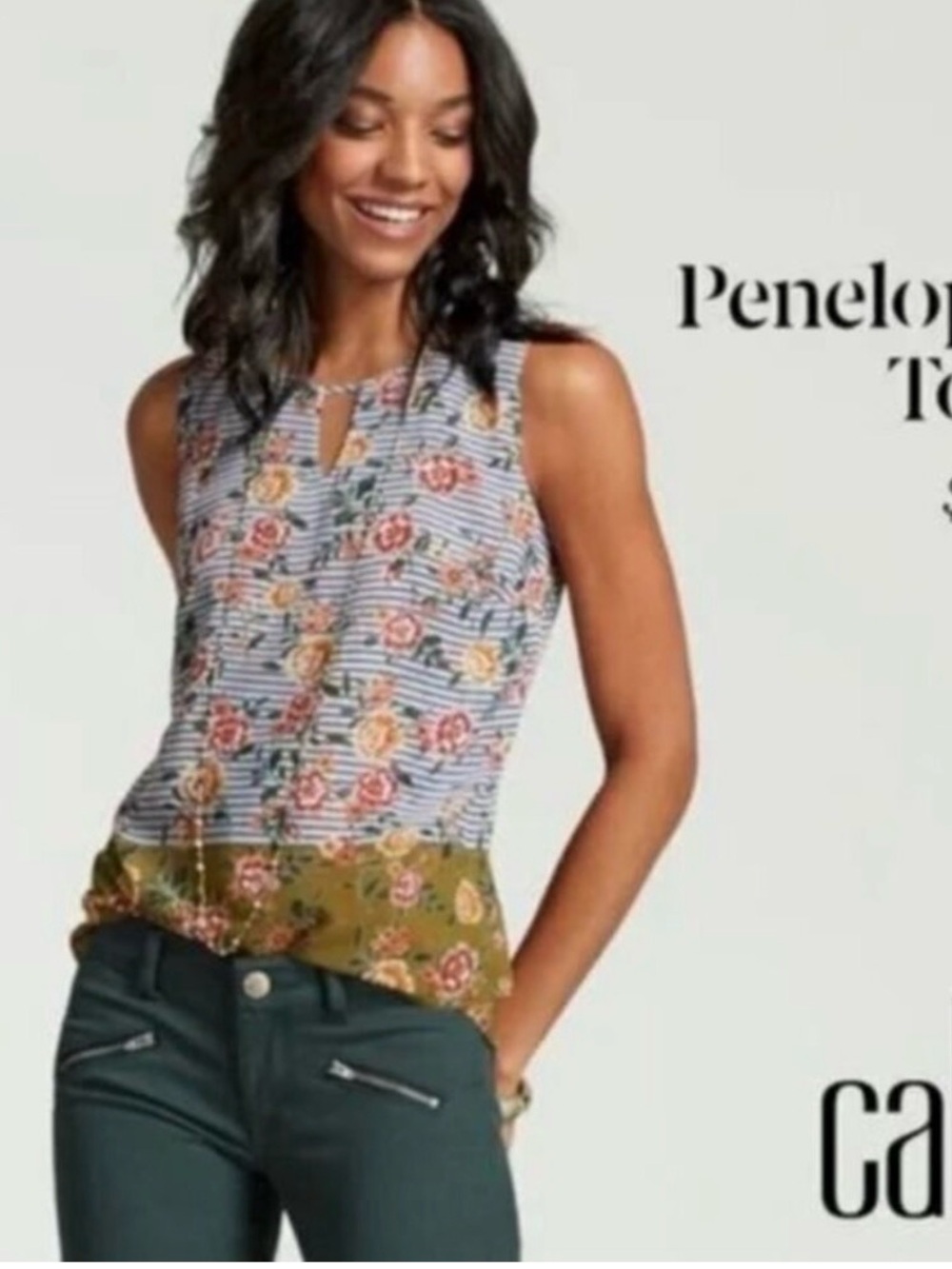 CAbi 5354 Penelope Floral Mixed Print Blouse Size XL